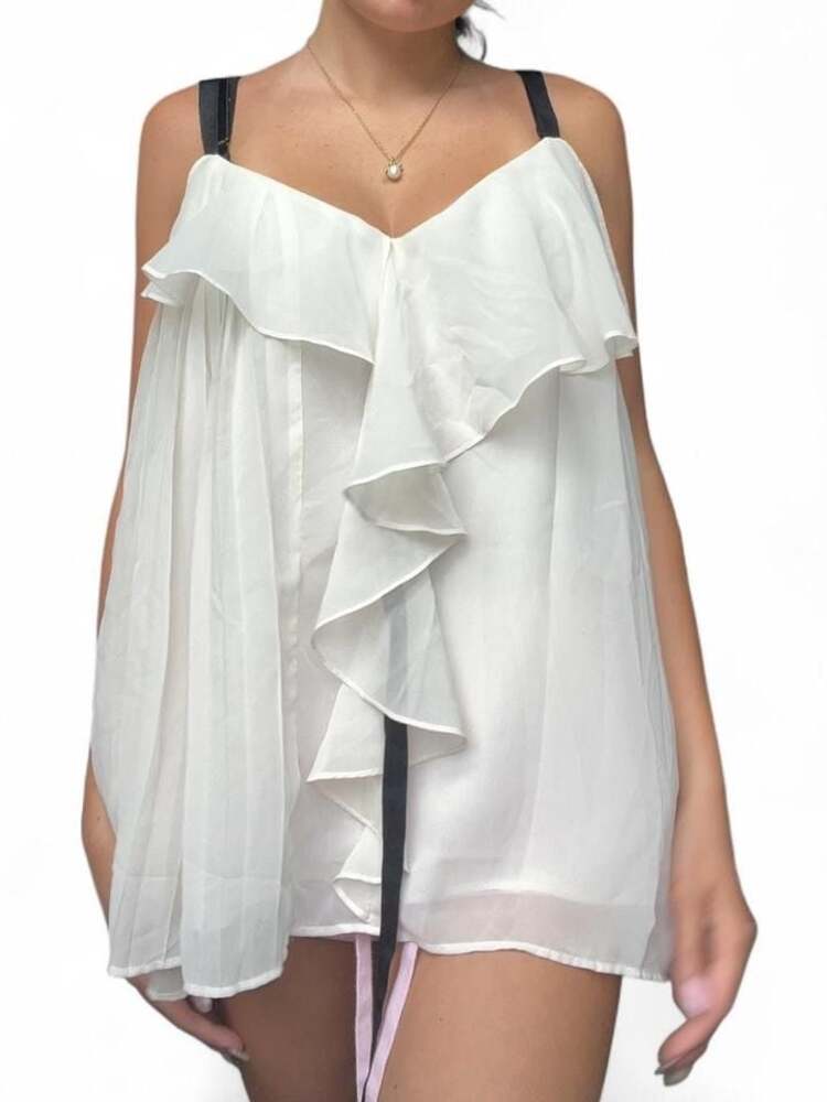White Ruffle top